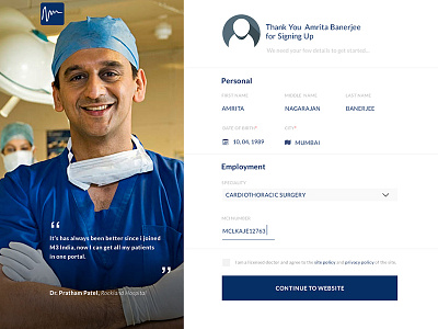 M3 India doctor interaction medical profile user interface