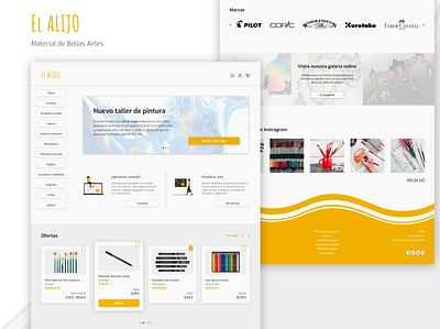 El alijo e-commerce ecommerce fine arts home homepage web design