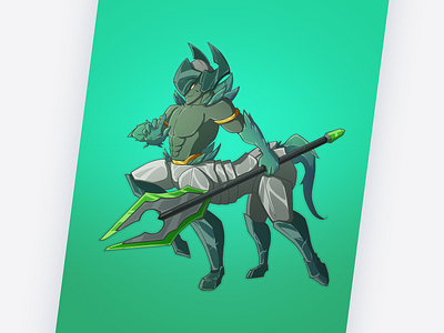 Green Centaur Knight Monster - Centaugreat 2d character design illustration