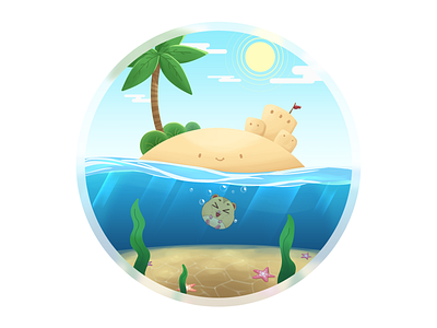 Simple Beach Island Game Background