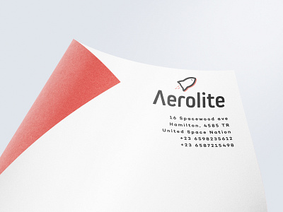 Mockup Aerolite Logo branding clean dailylogochallenge design icon illustration illustrator lettering logo logo design minimal rocket symbol type typography