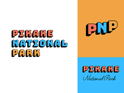 PikakePark Logo branding clean colors dailylogochallenge design illustrator lettering logo minimal national park nature pikake pikake natonal park pikake natonal park pnp type typography vivid