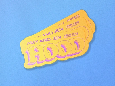 Crop Con sticker for Amy and Jen Hood austin badge clean crop crop con cropcon design illustrator lettering sticker type typography