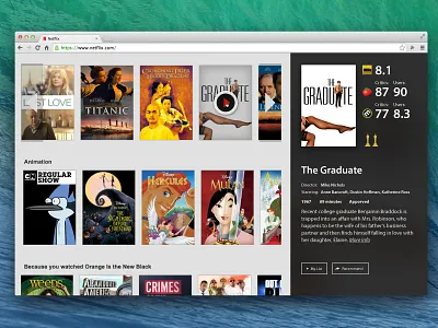 Cine+ (Chrome Extension) chrome cinephile extension movie movies netflix ui web