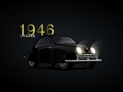 Saab! 1946 car illustration saab ursaab