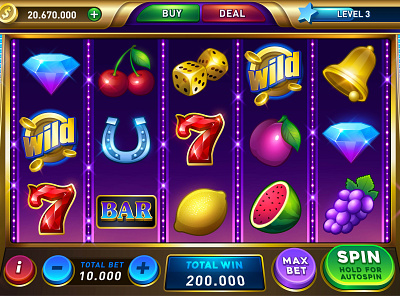 Slots machine game bell casino coin diamond fortuner fruit gamble gambling game slots game ui las vegas lucky playing card slot slots machine spining wheel