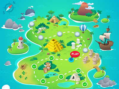 Game map ui by Phich on Dribbble