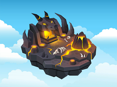 Volcano island for game