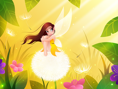 Fairy Tail art art direction artwork fairy fairytale flower forest girl illustration illustrator tinkerbell vector vectorart