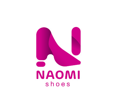 Naomi Shoes app branding clean design flat icon identity lettering logo minimal mobile type vector