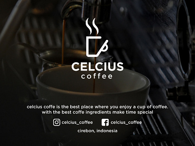 Celcius Coffe branding clean design flat icon identity logo minimal type typography vector