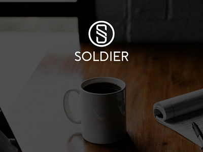 Soldier branding clean design flat icon identity logo minimal type typograpgy vector