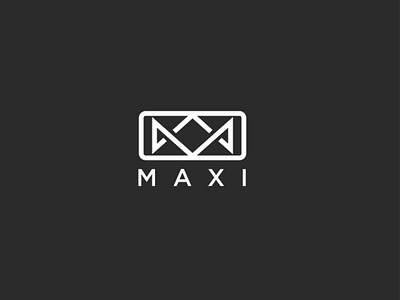 Maxi logo branding clean design flat icon identity logo minimal type typograpgy vector