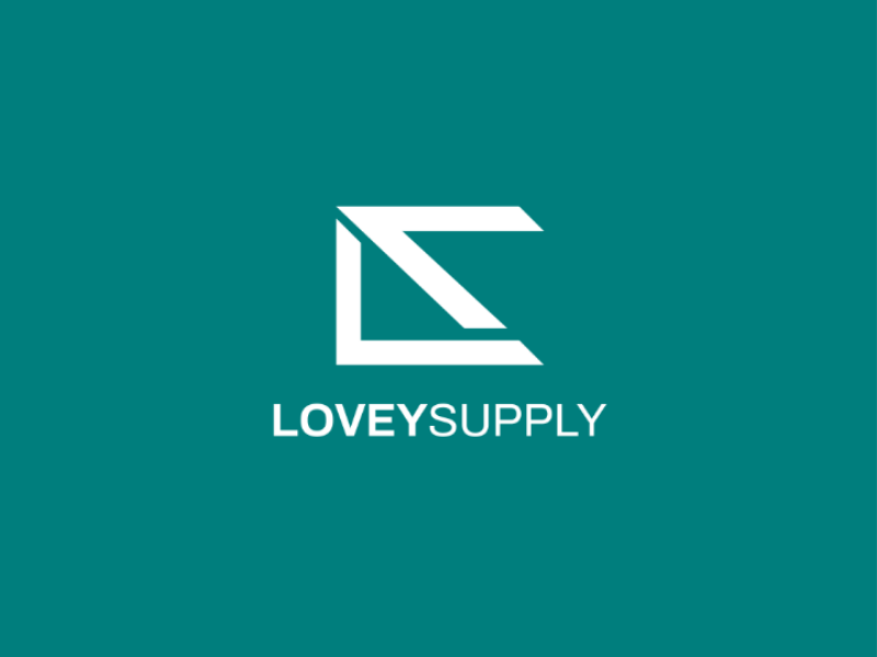 Lovey supply logo vector type identity icon flat design clean branding