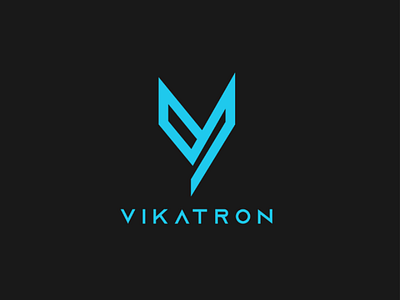 Vikatron logo branding clean design flat icon identity type vector