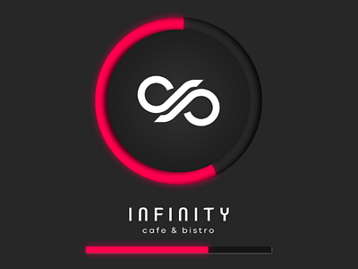 Infinity cafe branding design flat icon identity type vector