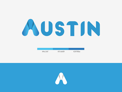 Austin branding design flat icon identity type vector