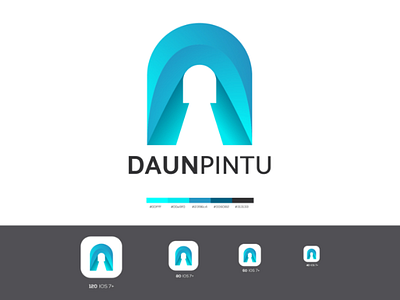 Daun pintu logo branding design flat logo minimal typography vector