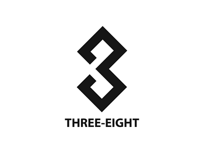 Three-Eight logo branding design flat logo minimal typography vector