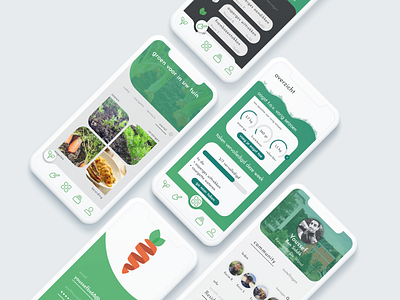 karrot: Community Kitchengardens Brussels app design branding concept design