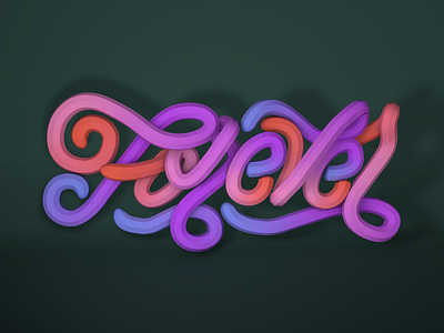 Forever 3D type 3d design gradient illustration typography
