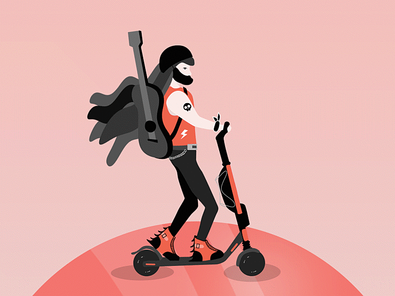 Heavy scooter animation animation character characterdesign design illustration motiongraphics vector