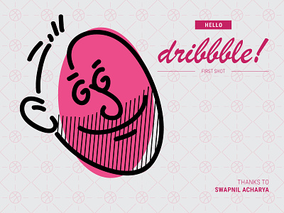 Hello Dribbble adobe bangladesh caricature cartoon debashis design face first illustration illustrator