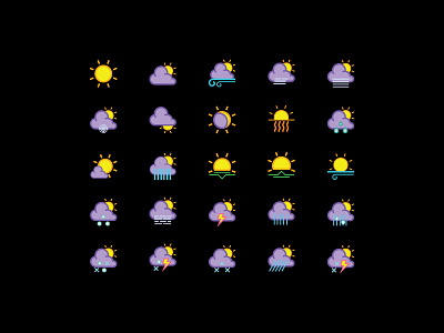 Color Weather Forecast Icon Collection