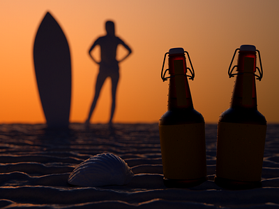 Beer bottle mood 3d 3d artist branding cinema 4d illustration octane octane render octanerender