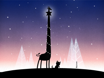 Man Super Christmas 2012 animals christmas illustration winter xmas