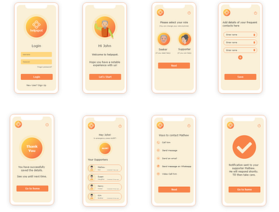 Helpspot- to help elders when they are alone app design illustration minimal ui ux