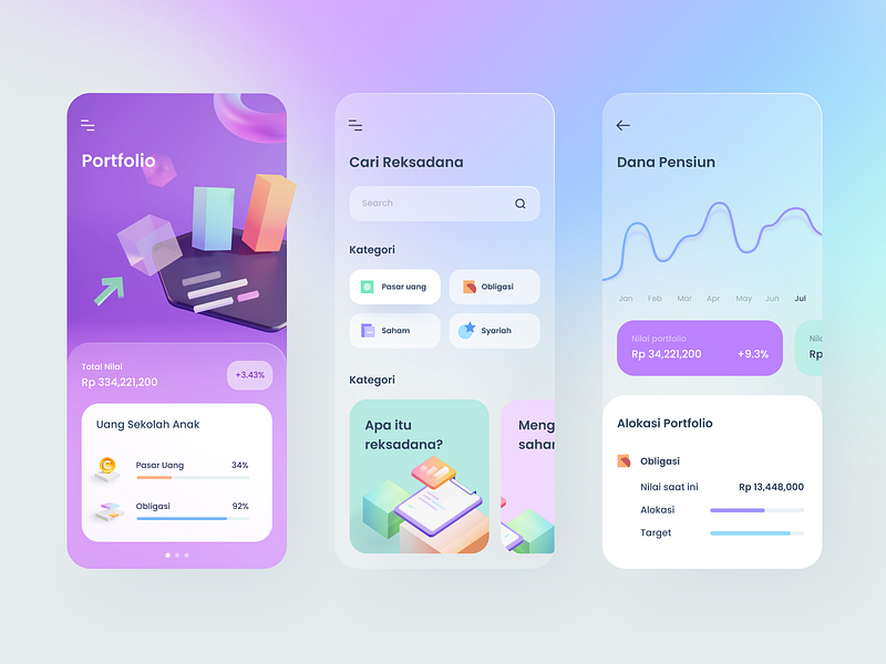 Investment Advisor App by Ghani Pradita for Paperpillar on Dribbble