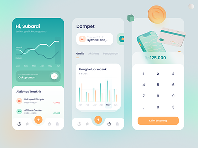 Wallet App by Ghani Pradita for Paperpillar on Dribbble