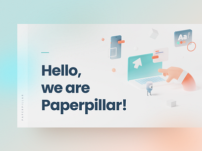 Paperpillar Pitchdeck 3d blender character clean deck illustration keynote pdf pitchdeck ppt presentation slide