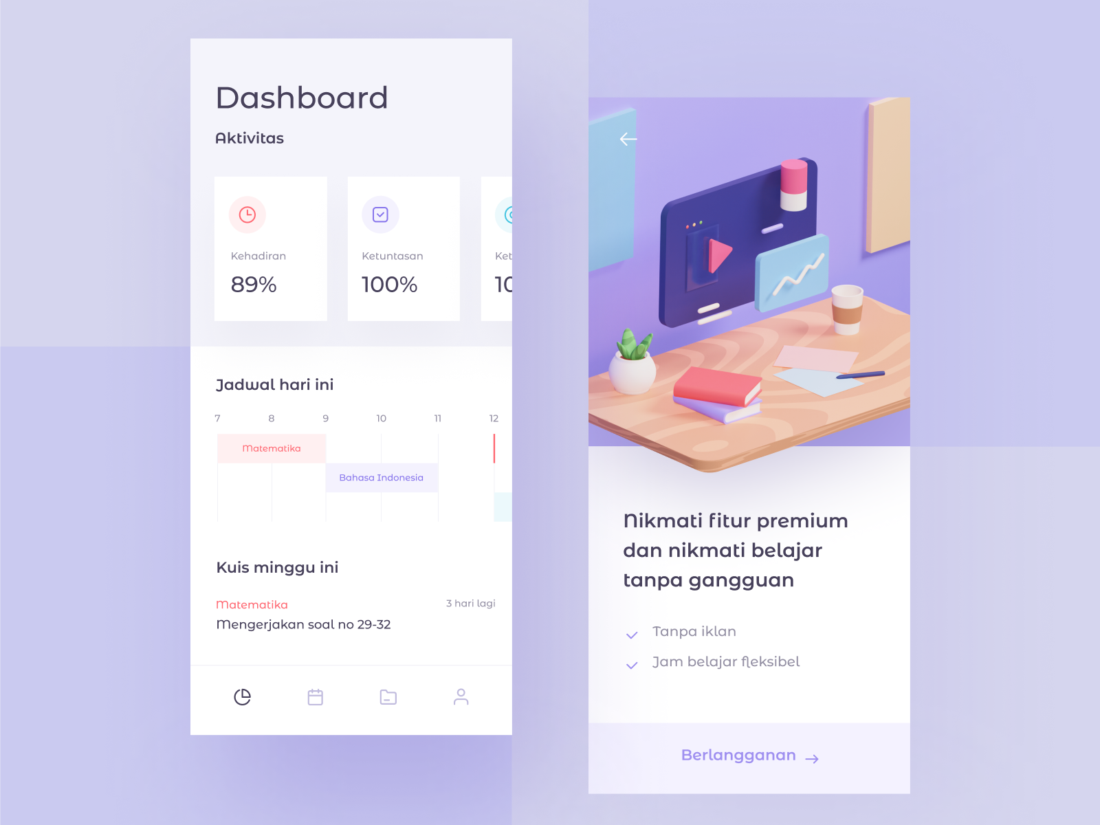 E-Learning App Dashboard by Ghani Pradita for Paperpillar on Dribbble