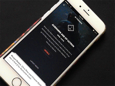 Movie-news App Interaction app concept gif imdb ios marvel marvelapp metro mobile movie news video