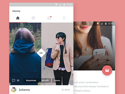 New Social App Android android app camera commerce fashion feed material minimal photos profile social ui