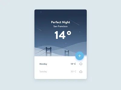 Weather UI Concept android app bridge material night sanfrancisco sky weather