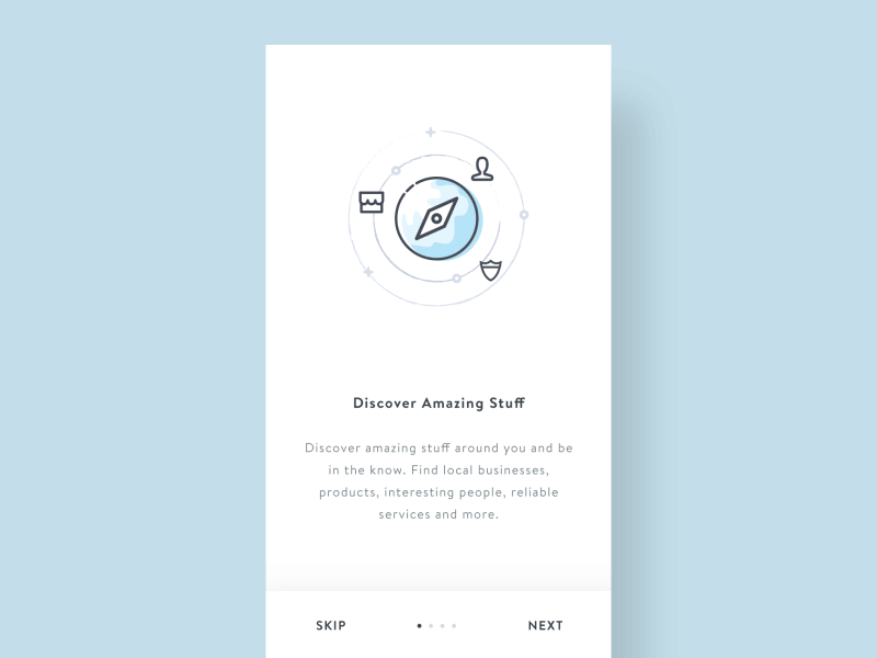 Onboarding Screen minimal intro landing onboarding gif illustration mobile app ios