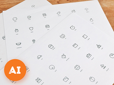 Random Stuff Iconset vol 3 ai free freebie icons iconset illustrator line psd random