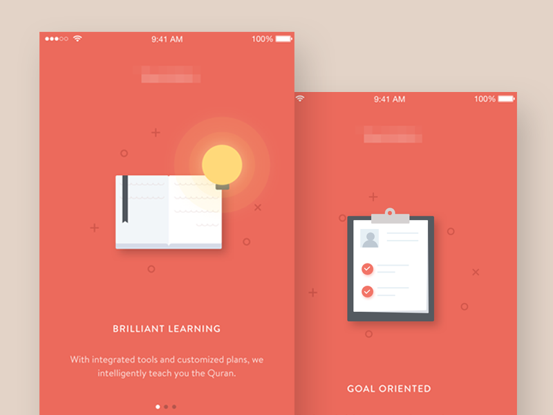 Onboarding Education App signup signin flat illustration register login intro mobile ios