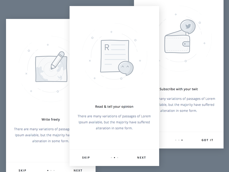 Mobile Blog App Intro by Ghani Pradita on Dribbble