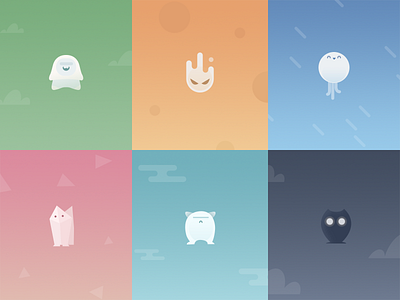 Mondo Characters app chat cute icons illustration ios messaging mobile monster network shadow social