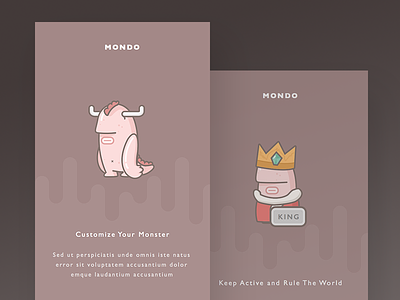 Mondo Onboarding app avatar chat illustration ios monster room social