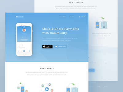 Mobile Payment App Landing Page download illustration mobile paypal responsive social venmo web website