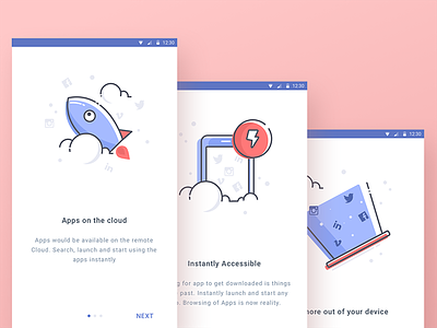 Cloud Apps Backup Onboarding android illustration material mobile notifications onboarding update
