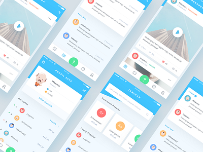 iOS Smart City App cute dashboard feed illustration ios jakarta mobile post profile smart stats ui kit