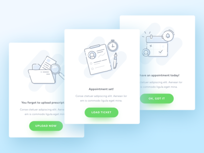 Medical App Popup State appointment calendar doctor finder icons illustration ios management mobile task ticket