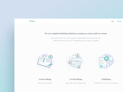 Orton.io Illustration clean icons illustration landing page line publishing website writer