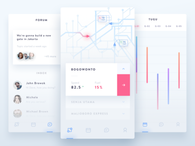 Train Officer App Exploration app chart clean dashboard forum futuristic graph ios mobile train